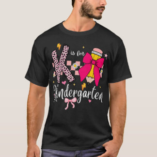 K Is Voor Kleuterleidster Coquette Strik Rug T-shirt