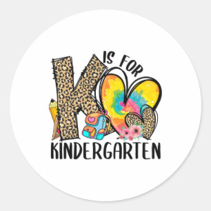 K is voor kleuterleidster luipaard hart Ck naar Ronde Sticker