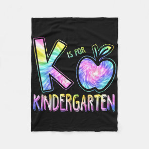 K is voor kleuterleidster Tie Dye Ck naar school Fleece Deken