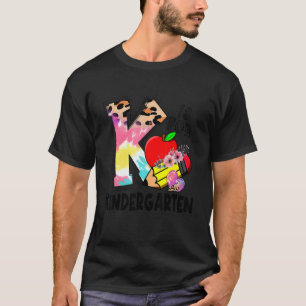 K Is Voor Kleuterleidster Tie Dye Luipaard Prin T-shirt