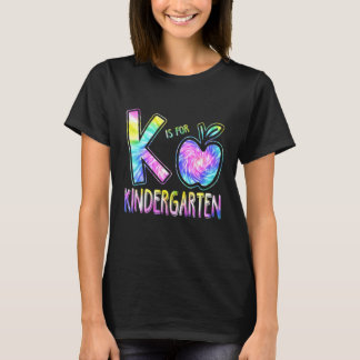 K Is Voor Kleuterleidster Tie Dye Terug Naar Schoo T-shirt
