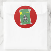 K is voor Knight - Witty Wordplay Ronde Sticker (Tas)