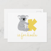 K is voor Koala Briefkaart (Voorkant / Achterkant)