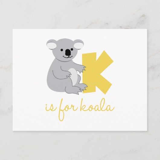 K is voor Koala Briefkaart (Voorkant)