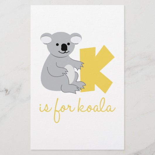 K is voor Koala Briefpapier (Voorkant)