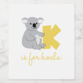 K is voor Koala Wijn Etiket (Enkel label)