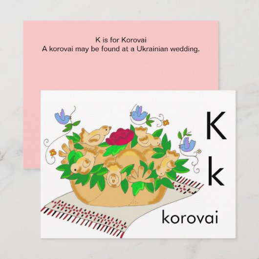 K is voor Korovai Briefkaart (Voorkant / Achterkant)