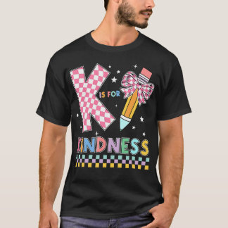 K is voor vriendelijkheid Schattige Pencil Bow Tea T-shirt