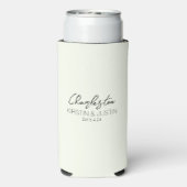 K & J Charleston, SC Bruiloft Tall Koelbox Seltzer Blikjeskoeler (Seltzer Achterkant)