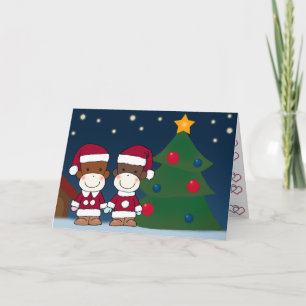K&K het Wenskaart van Kerstmis van de Aap van de Feestdagen Kaart