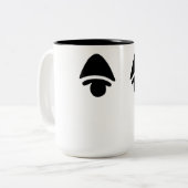 K.K. Slider eyes mug Tweekleurige Koffiemok (Voorkant links)