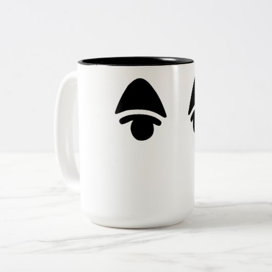 K.K. Slider eyes mug Tweekleurige Koffiemok (Voorkant links)