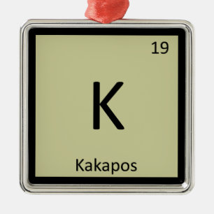 K - Kakapos Chemistry Periodic Table Element Metalen Ornament