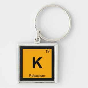 K - Kalium Chemie Periodiek Systeem Symbool Sleutelhanger