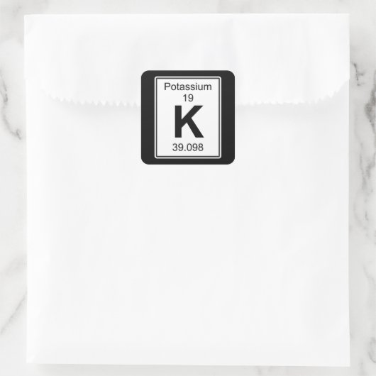 K - Kalium Vierkante Sticker (Tas)