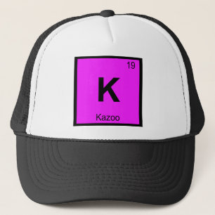 K - Kazoo-muziek scheikunde Periodiek systeem symb Trucker Pet