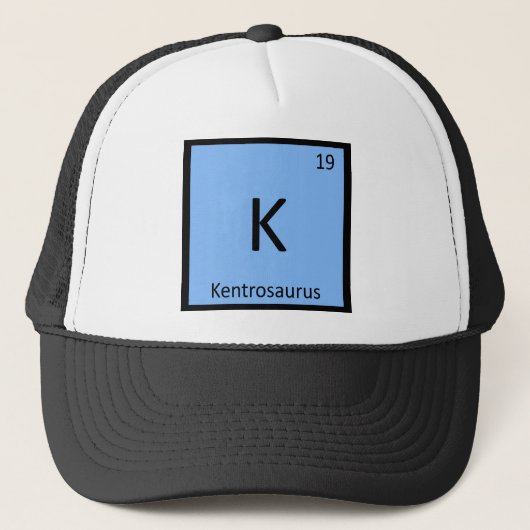 K - Kentrosaurus Dinosaurus Chemie Symbool Trucker Pet (Voorkant)