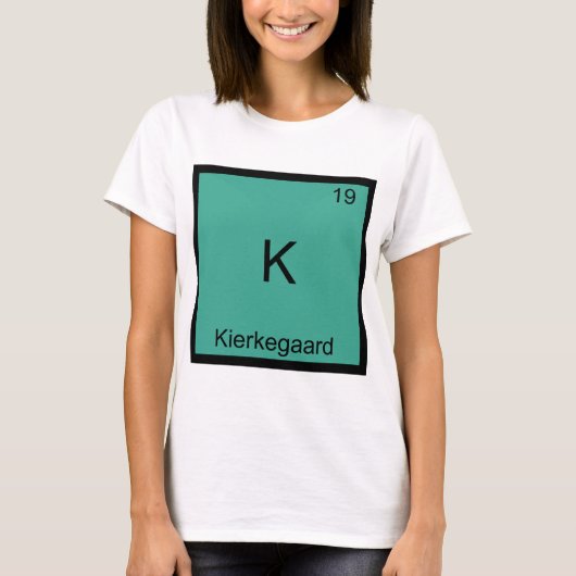 K - Kierkegaard Funny Chemistry Element Symbol T-s T-shirt (Voorkant)
