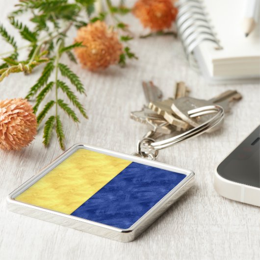 K Kilo Waterverf Nautical Signal Maritime Vlag Sleutelhanger (Zijkant)