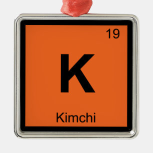 K - Kimchi Scheikunde Periodiek Systeem Symbool Metalen Ornament