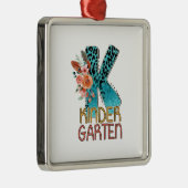 K Kinder Garten-leraar Metalen Ornament (Rechts)