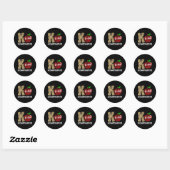 K = Kindergarten Lopard Apple Terug T Ronde Sticker (Vel)