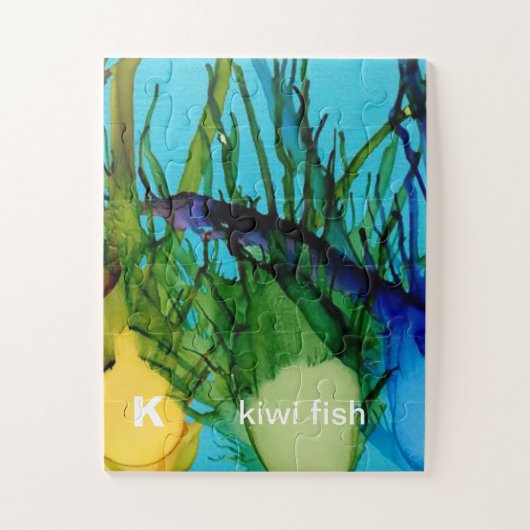 K - Kiwi Fish alphabet art puzzel (Verticaal)