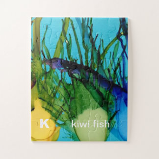 K - Kiwi Fish alphabet art puzzel Legpuzzel