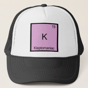 K - Kleptomane grapjessymbool uit de scheikunde Trucker Pet