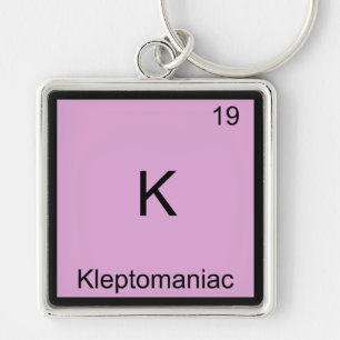 K - Kleptomane grapjige scheikunde element symbool Sleutelhanger