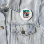 K Kleuterleidster Geruite Terug naar school Ki Ronde Button 5,7 Cm (In situ)