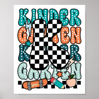 K Kleuterleraar Geruit Terug naar school Ki Poster