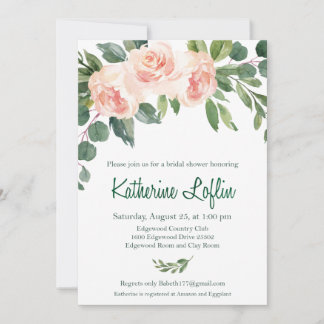 K L Bridal Shower Invitation Kaart