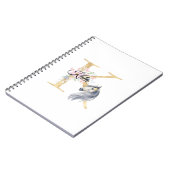 K letter gepersonaliseerde naam monogram met paard notitieboek (Linkerzijde)