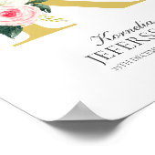 K Letter Monogram met Bloemen Poster (Hoek)