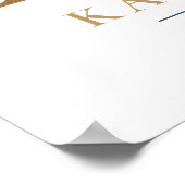 K Letter Monogram Naam Marsala Bloemenkwekerij Poster (Hoek)