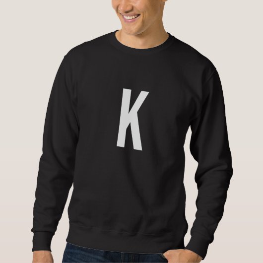 K Letter Number Symbol Alphabet Initial Premium Trui (Voorkant)