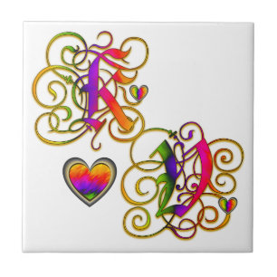 K Loves/Artisan Monogram Tegel Tegeltje