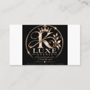 K Luxe Events Visitekaartjes Zwarte & Gouden Kro