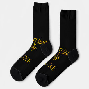 K Luxe Good Vibes Only Zwarte & Gouden Sokken