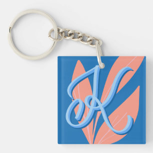 K - Matig handgeschreven monogram Sleutelhanger