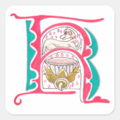 K - MINIATURE VIERKANTE STICKER (Voorkant)