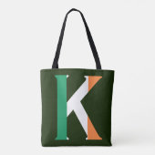 K Monogram bedekt met Ierse vlag stint Tote Bag (Achterkant)