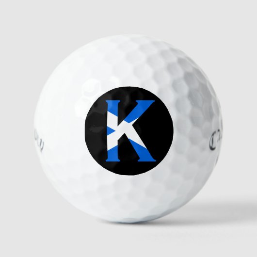 K Monogram bedekt met Schotse vlag css gbcnt Golfballen (Voorkant)