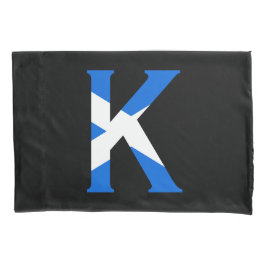 K Monogram bedekt met Schotse vlag pcnt Kussensloop