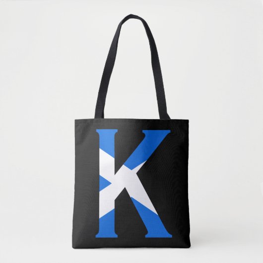 K Monogram bedekt met Schotse vlag stint Tote Bag (Voorkant)