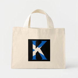 K Monogram bedekt met Schotse vlag ttcn Mini Tote Bag