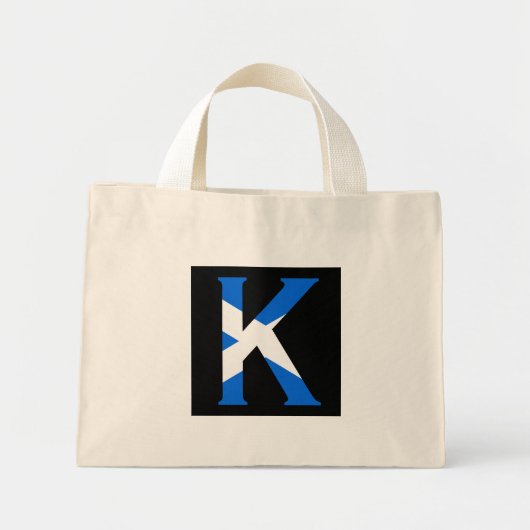 K Monogram bedekt met Schotse vlag ttcn Mini Tote Bag (Voorkant)