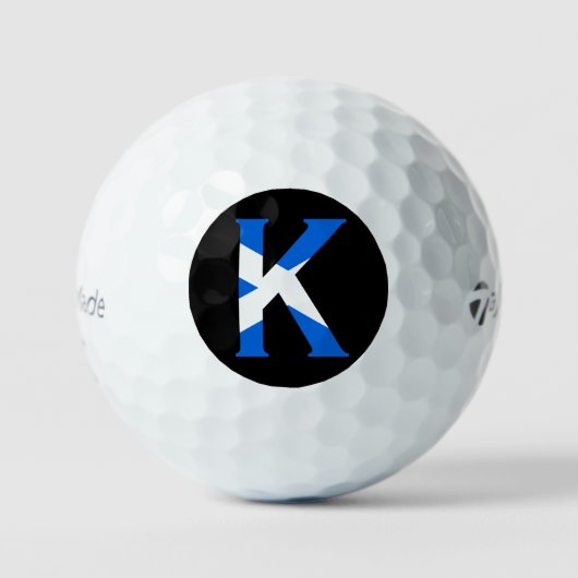 K Monogram bedekt op Schotse vlag tmtp5 gbcnt Golfballen (Voorkant)