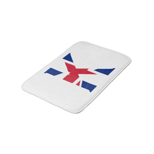 K Monogram bedekt op Union Jack Flag bmcnt Badmat (Gekanteld)